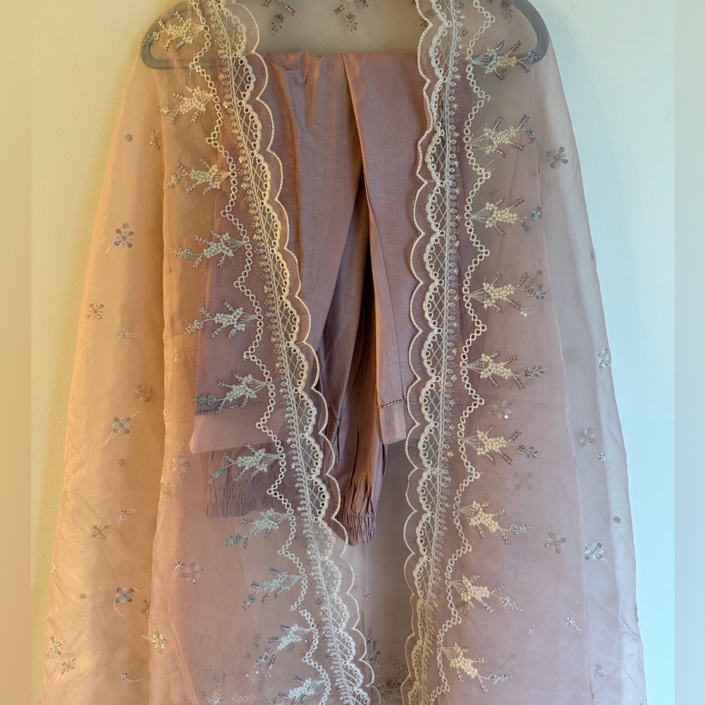 Elegant Pink Embroidered Dress Pakistani outfit - Picture 3 of 7